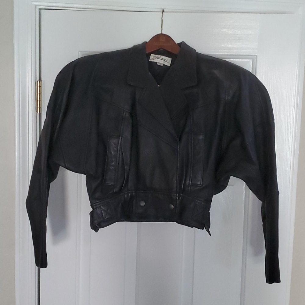 Women's leater hlalf jacket